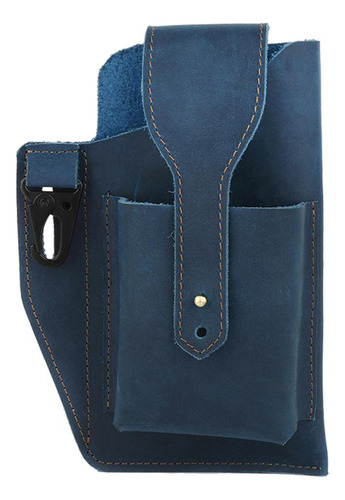 Funda De Cuero Para Teléfono Para Cinturón, Bolso Con Azul