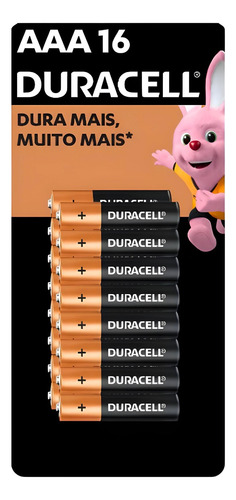 Pilha Alcalina Aaa Palito Duracell Com 16 Unidades Bateria