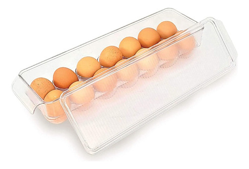 Organizador Para 14 Huevos Refrigerador Transparente Con Tap