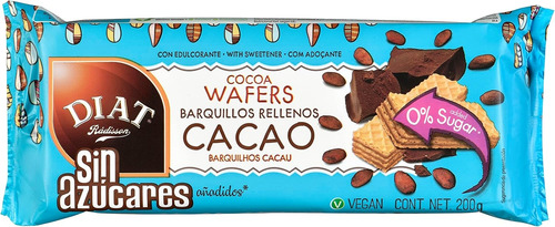 Galletas Diat Cocoa Wafers Barquillos Rellenos Cacao 200 Gr
