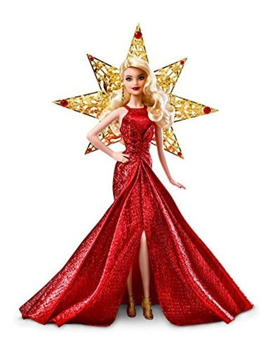 Imagen 1 de 7 de Barbie Muñeca De Vacaciones 2017, Rubia Con Vestido Dorado