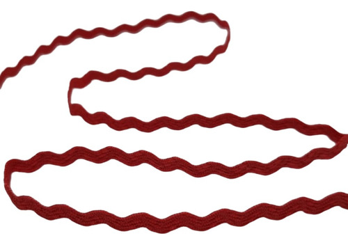 Galón Zig Zag Pasamanería Ancho 5mm Pieza X 20 Mts Rojo
