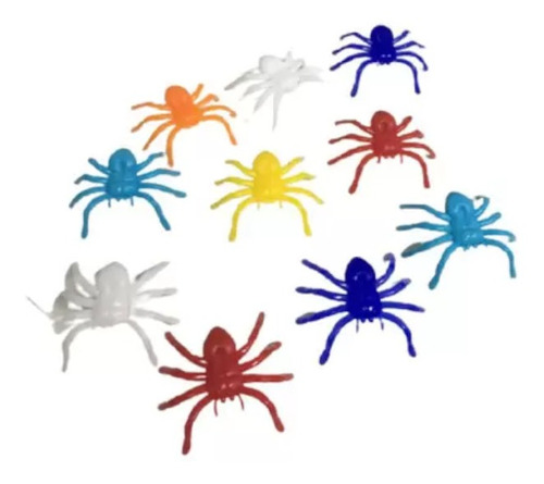 Imagem 1 de 1 de 10 Mini Aranha Plástica Colorida Brinquedo Decoração Festa H