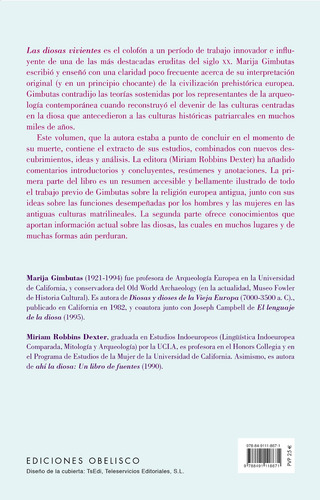 Las diosas vivientes, de Gimbutas, Marija. Editorial Ediciones Obelisco, tapa blanda en español, 2022
