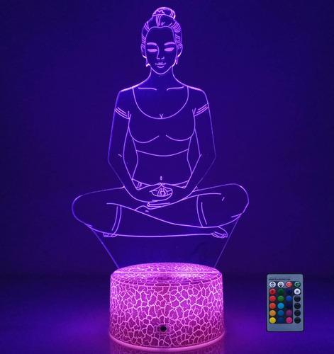 Luz Nocturna De Meditacion Creativa 3d Yoga 16 Colores Cambi
