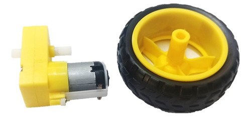 Rueda Con Motor Dc Biaxial Amarillo 90 Grados Proyectos 