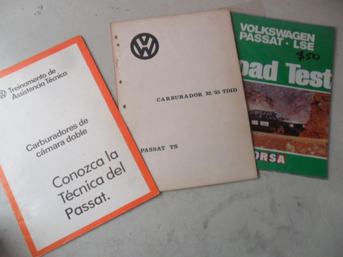 Folleto Vw Passat Antiguo Revista Lote Carburador 1978 1979