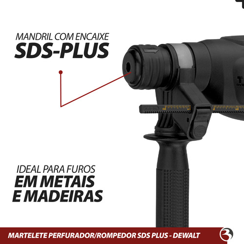 Martelete Perfurador Sds Plus 20v Dewalt C/ 2 Bateria +bolsa