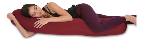 Almohada Corporal De Microperlas Granate 119 X 18 Cm