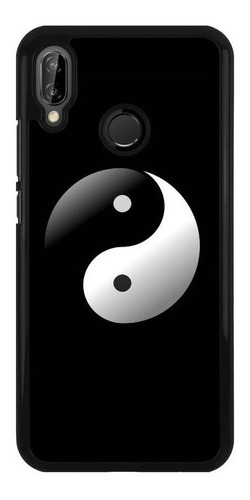 Funda Protector Para Huawei Yin Yang Fondo Negro Moda