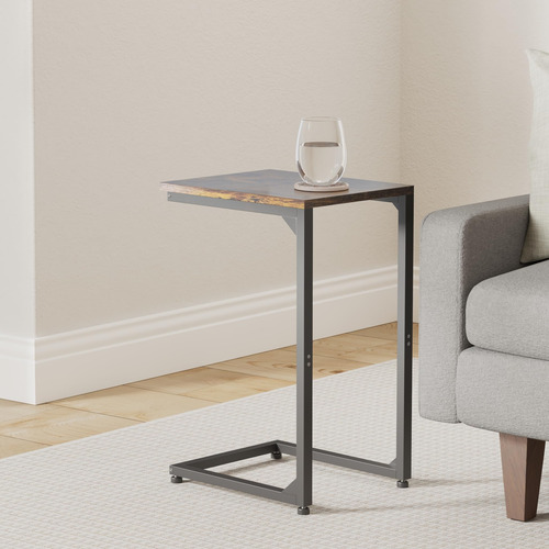 Mesa Auxiliar En C Para Sofá Y Dormitorio, Ideal Para Espaci