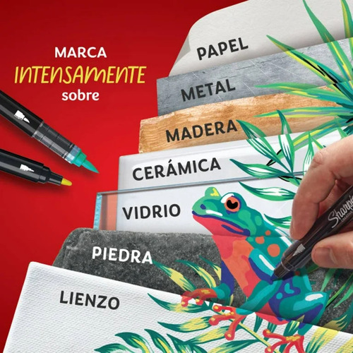 Marcadores Acrílicos Sharpie: 5 Punta Pincel + 5 Punta Bala