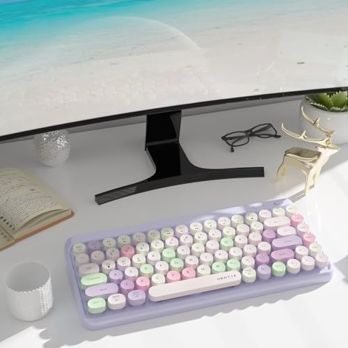 Ubotie Teclados De Computadora Coloridos Portátiles Con Blue