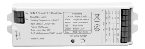 Controlador De Tira Led 5 En 1 Lm051 Dc12-24v Para Un Solo C