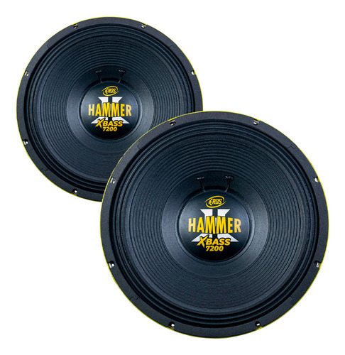 Kit 2 Woofer Eros 15pol E-15 Hammer Xbass 7200 4500wrms 4ohm