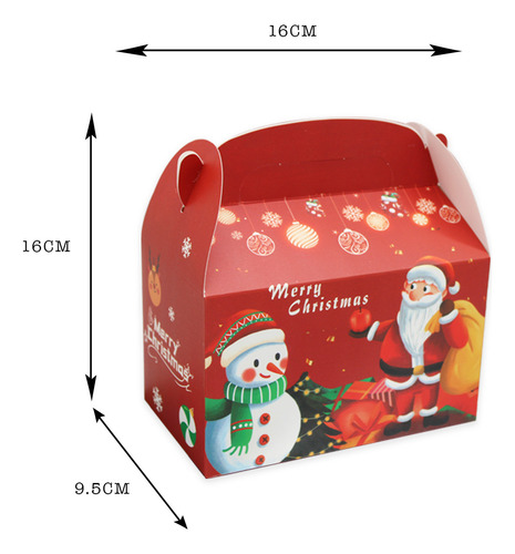 24 Caja De Chica 15.8cmx 9.5cm Navidad Modelos Color Rojo