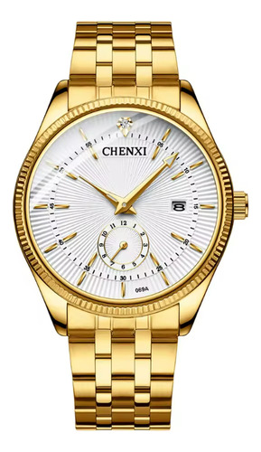 Reloj De Pulsera Analógico De Cuarzo Dorado