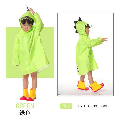  Impermeable Dinosaurio Para Niños Espesar Con Capucha