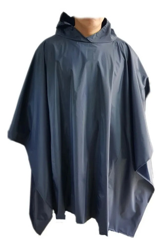 Impermeable Capa Con Capucha Alta Calidad Lluvia Azul Marino Unitalla