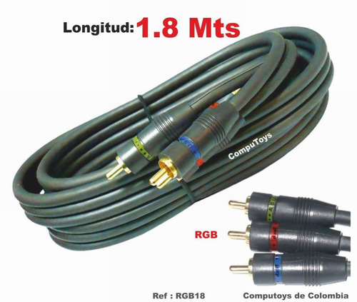 Imagen 1 de 6 de Cable Video Componente (rgb) 1.8 M Ref Rgb18 Computoys Sas
