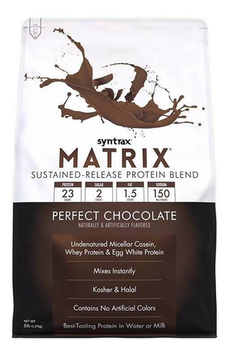 Suplemento em pó Syntrax  Matrix proteínas Matrix sabor  chocolate perfeito em saco de 2.27kg