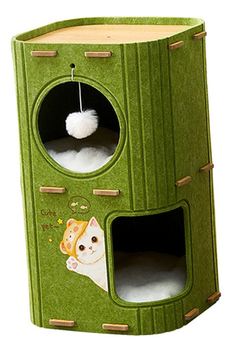 Bonita Caseta Para Gatos, Moderna Y Acogedora 2 Niveles