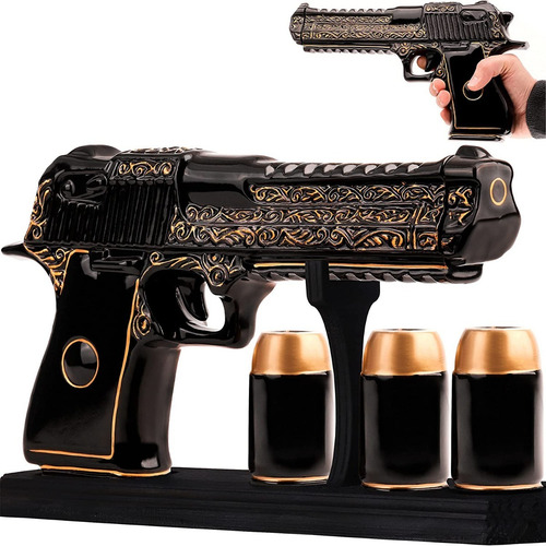 Licorera Mercury Ceramic Bottle Whiskey Decanter Set