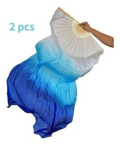 Belly Dancing Silk Fan Veils 1pair,1.8m Long 2024