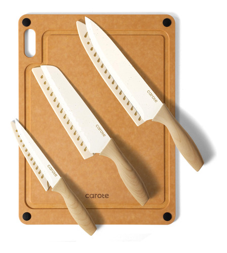 Juego De Cuchillos Carote, 7 Piezas Con Protectores De Hoja,