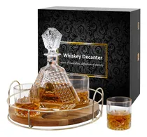 Comprar Juego De Decantador De Whisky Con Soporte Giratorio Y Vasos