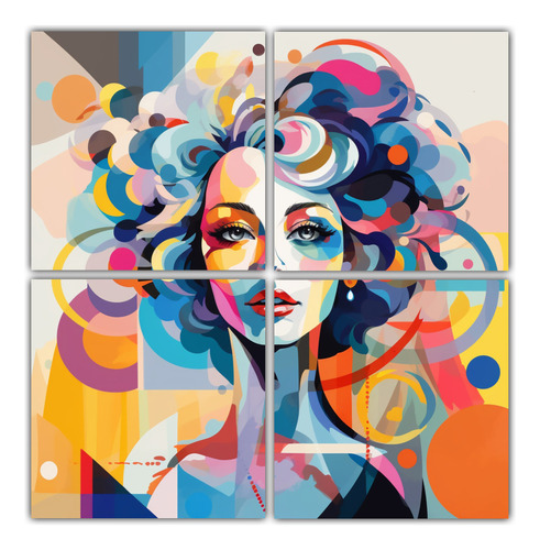 60x60cm Cuadros Retro De Mujer Con Maquillaje Llamativo