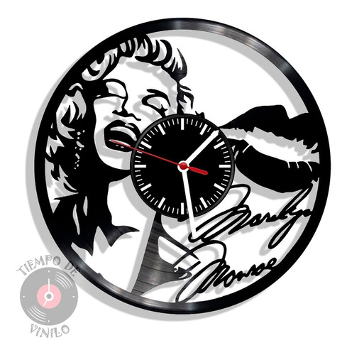 Reloj De Pared Elaborado En Disco Lp Marilyn Monroe Ref.01