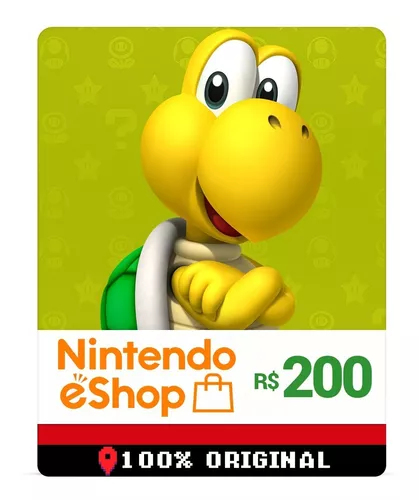 Cartão Nintendo eShop R$ 200 Reais Gift Card Pré-Pago