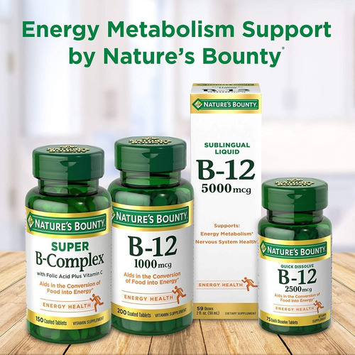 Natures Bounty B12 Gomitas Energia Salud Sabor Frutas