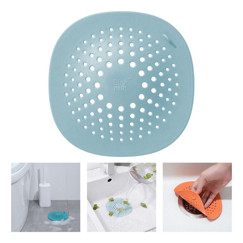Drain Hair Catcher, Silicone Hair With Suction Cups Blue