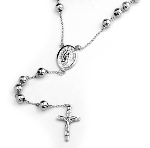 Imagen 1 de 1 de Rosario Cruz Collar Acero Quirurgico