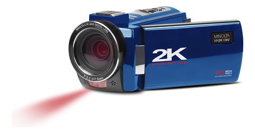 Minolta Videocámara 2k Ultra Hd Con Visión Nocturna Infra. Color Azul