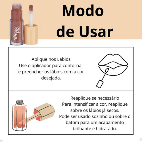 Tint Cream Fenzza Make Up Choco Fun Gloss Labial Escolha