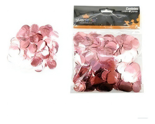 Confete Redondo Rosé Gold Metalizado Para Bubble Balão - 40g