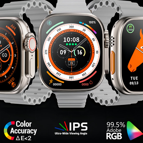 Smartband Grupo Zioni HW W68+ ULTRA PRO PLUS HW68+ ULTRA - SERIES 8 display de 2.02" con correa de sport oceano silicona deportiva con caja color negro