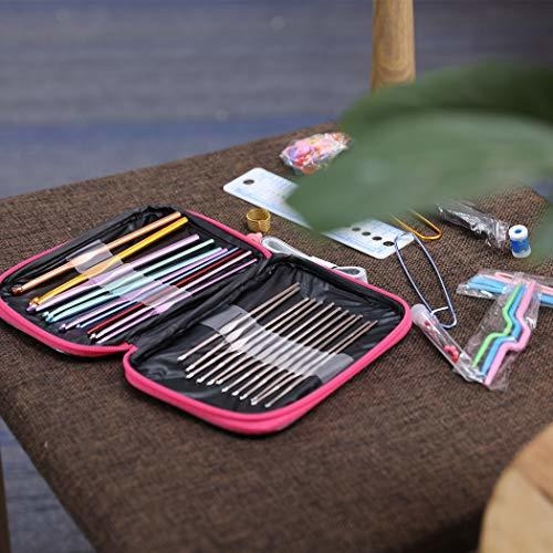 Kit Organizador Ganchos Aguja Crochet Aluminio Multicolor