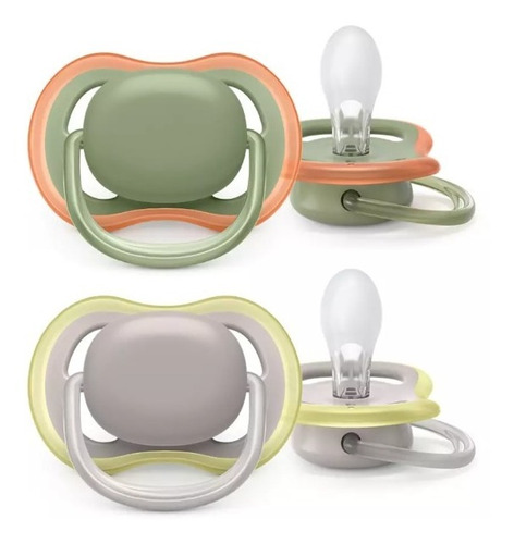 Chupos Entretencion Para Bebe Avent X2 Und 6-18 Y 0-6 Meses