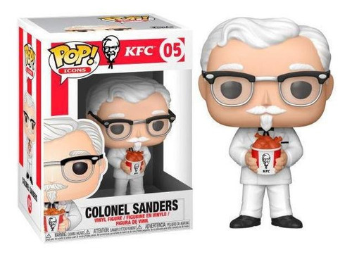 Boneco Funko Pop Icons Coronel Sanders 05 Restaurante Kfc 