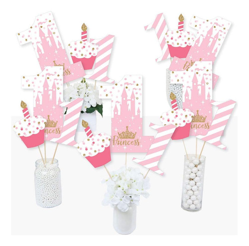 Gran Punto Del Primer Cumpleaños Little Princess Crown Pink