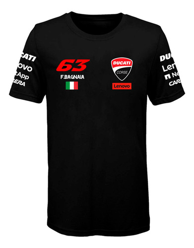 Remera Algodon Motogp Ducati Lenovo Team (005) #63 Bagnaia