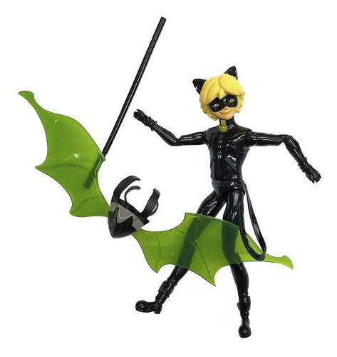 Imagen 2 de 3 de Figura Ladybug Miraculous Cat Noir 5 Articulada Bandai