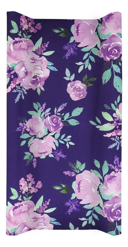 Funda Para Cambiador De Panales De Flores Moradas, Sabanas P