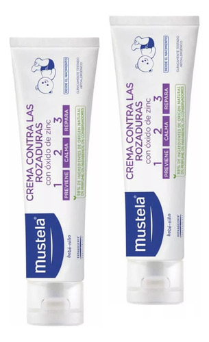 2 Crema Mustela 1-2-3 Contra Rozaduras 108gr C/u
