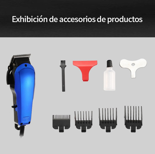 Maquina Para Cortar Cabello Pelo Cortadora De Cabello Kit Azul