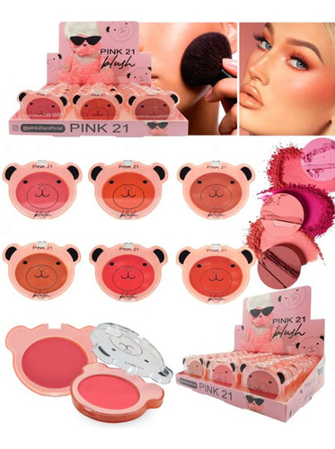 Rubor Blush En Polvo Osito Pink21 Bear Blush Tono Del Maquillaje 06